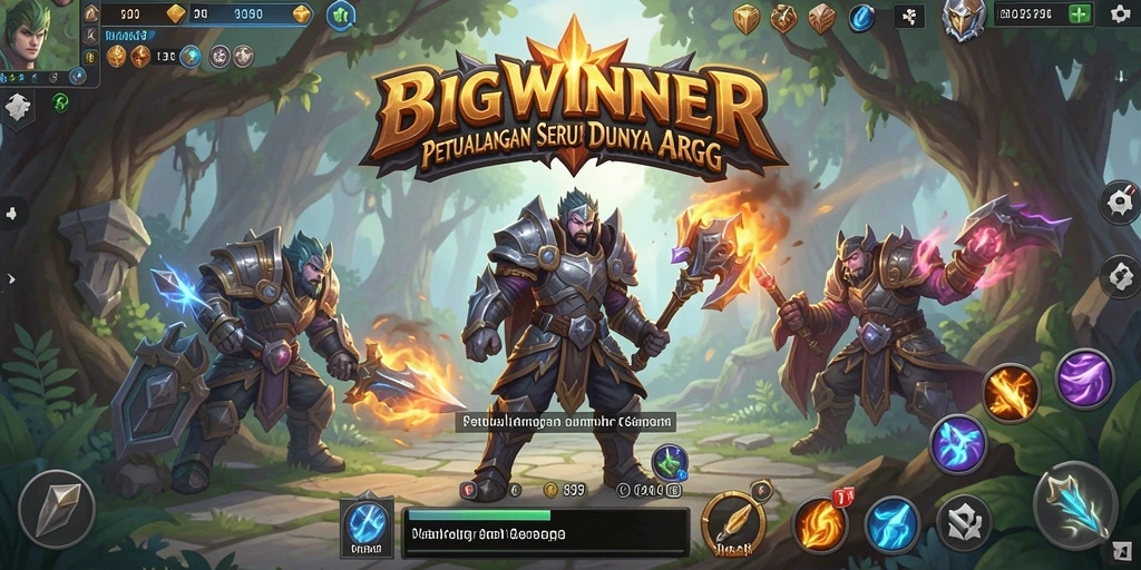Tampilan pertarungan seru di BIGWINNER dengan karakter yang kuat.