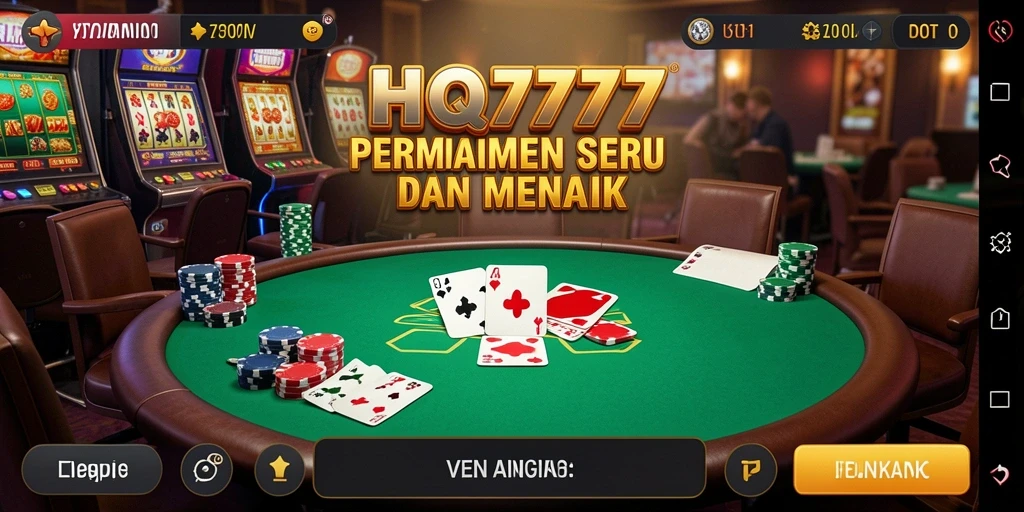 Tampilan gameplay poker yang seru dan menarik di HQ777.