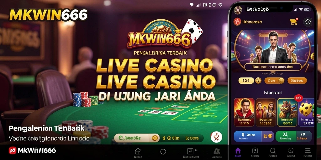 Screenshot utama MKWIN666 menampilkan dealer langsung dan permainan yang mendebarkan dalam suasana kasino.
