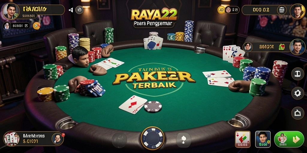 Tampilan permainan poker yang seru di RAYA22.