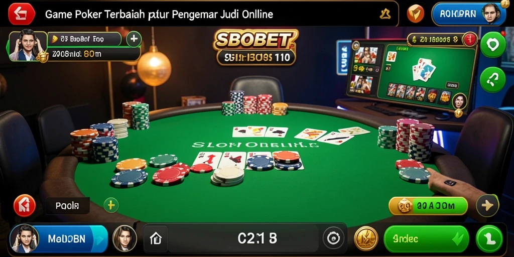 Tampilan gameplay Poker yang menarik dan dinamis di SBOBET.