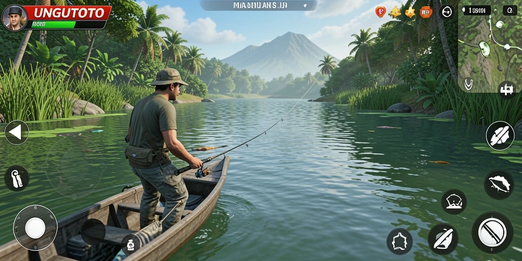 Gameplay menarik dengan berbagai lokasi memancing yang indah.